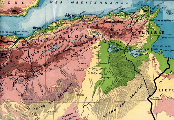 Carte générale de l’Algérie
                                        - relief AFN